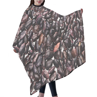 Personality  Top View Of Uncooked Organic Big Black Beans Hair Cutting Cape