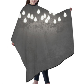 Personality  Black Wall With Light Bulbs Hair Cutting Cape