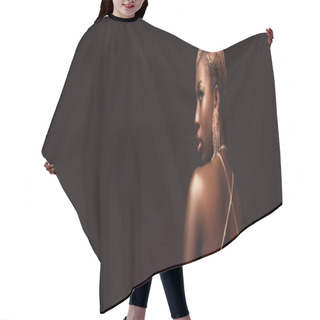 Personality  Glamorous Trendy African American Woman With Short Hair Isolated On Brown Hair Cutting Cape