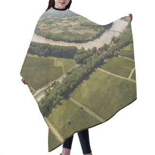 Personality  Aerial View Bordeaux Vineyard At Sunrise, Entre Deux Mers, Langoiran, Gironde, France Hair Cutting Cape