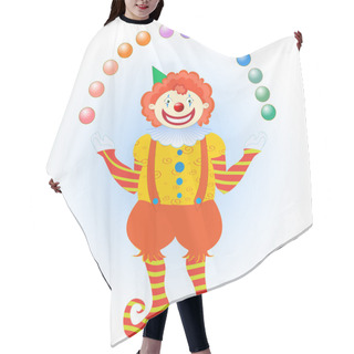 Personality  Clown Juggling Colorful Balls Hair Cutting Cape