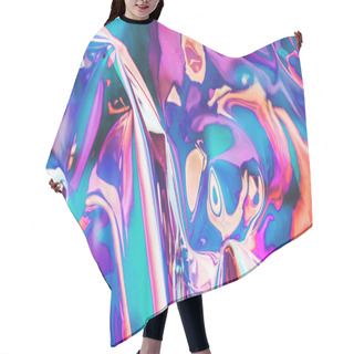 Personality  Bright Holographic Foil Background. Multicolored And Pastel Trendy Backdrop. Hair Cutting Cape