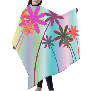 Personality  Flowers And Stripes Hair Cutting Cape