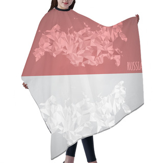 Personality  Low Poly Russia Map With National Colors Hair Cutting Cape