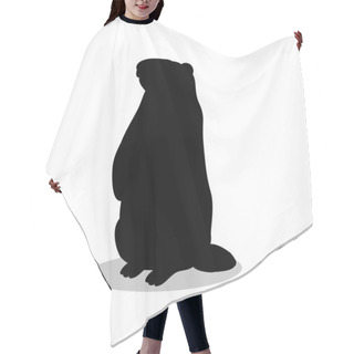 Personality  Groundhog Rodent Black Silhouette Animal Hair Cutting Cape