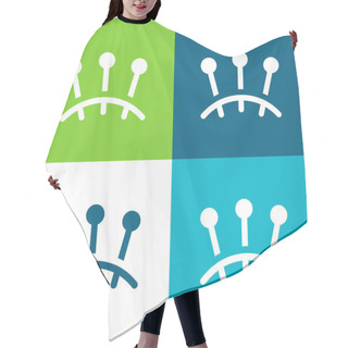 Personality  Acupuncture Flat Four Color Minimal Icon Set Hair Cutting Cape