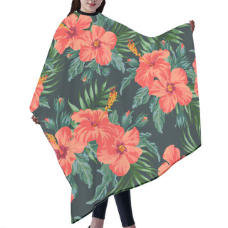 Personality  Tropical Leaves And Flowers Hair Cutting Cape