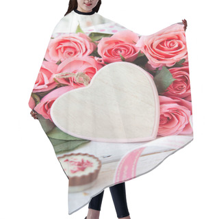 Personality  Bunch Of Pink Roses Hair Cutting Cape