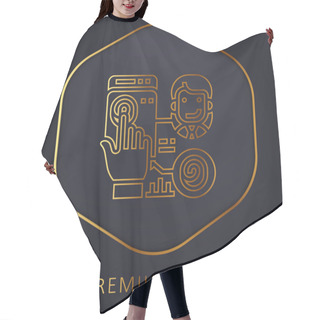 Personality  Biometric Golden Line Premium Logo Or Icon Hair Cutting Cape