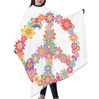 Personality  Colorful Peace Flower Symbol Hair Cutting Cape