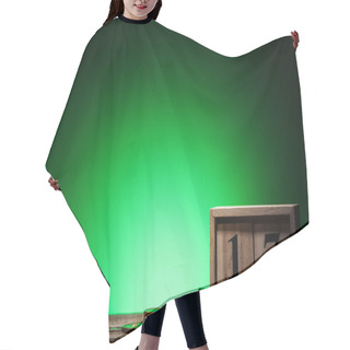 Personality  Golden Coins Near Cube Calendar With Date On Green Background Hair Cutting Cape