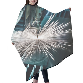 Personality  CNC Laser Cutting Of Metal, Modern Industrial Technology. Hair Cutting Cape