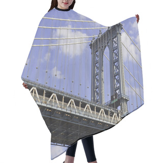Personality  New York Landmark, Manhattan Bridge Over East River, New York City Hair Cutting Cape