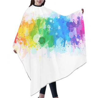 Personality  Rainbow Watercolor Brush Strokes Background Hair Cutting Cape