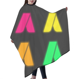 Personality  Adwords Four Color Glowing Neon Vector Icon Hair Cutting Cape