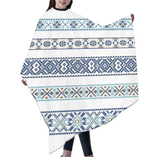 Personality  Set Of Ethnic Ornament Pattern In Blue And Brown Colors Hair Cutting Cape