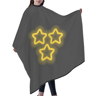 Personality  3 Stars Outlines Yellow Glowing Neon Icon Hair Cutting Cape