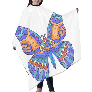 Personality  Colorful Butterfly Mandala Arts Isolated On White Background. Hair Cutting Cape