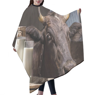 Personality  Cow And Milk In Glass Hair Cutting Cape