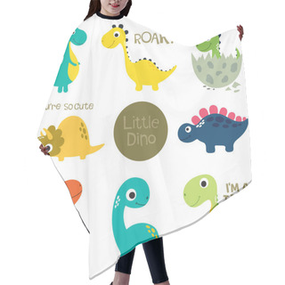 Personality  Set Of Little Cute Dinos. Vector Illustration Hair Cutting Cape