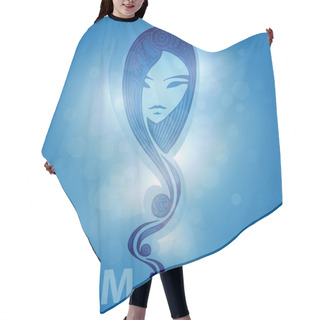 Personality  Woman On Blue Background Hair Cutting Cape