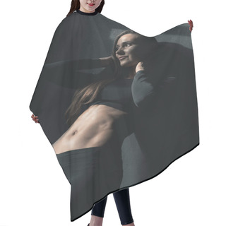 Personality  Sporty Woman Posing  Hair Cutting Cape