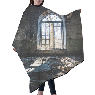 Personality  Old Broken Lancet Window Inside Abandoned Building Hair Cutting Cape