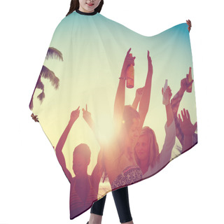 Personality  People Celebration At Beach Party Hair Cutting Cape