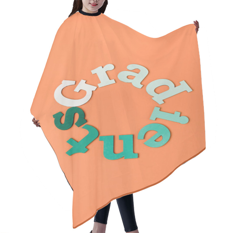 Personality  Top View Of Colorful Letters On Orange Surface Hair Cutting Cape