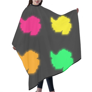 Personality  Antarctic Four Color Glowing Neon Vector Icon Hair Cutting Cape