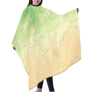 Personality  Green-orange Topographical Map With Dashed Contour Lines Hair Cutting Cape