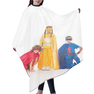 Personality  Kids In Superhero Costumes Hair Cutting Cape