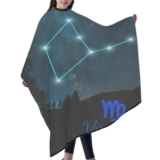 Personality  Dark Landscape With Night Starry Sky And Virgo Constellation Hair Cutting Cape