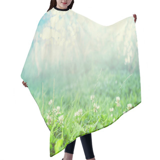 Personality  Wild Clover Blooming Over Matutinal Nature Hair Cutting Cape