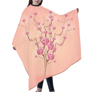 Personality  Red Roses, Vector Design Hair Cutting Cape
