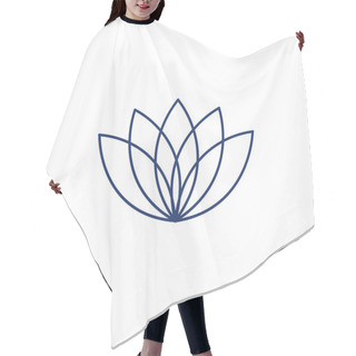 Personality  Lotos Flower Blue Linear Icon Hair Cutting Cape