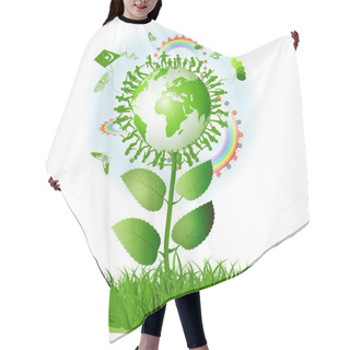 Personality  Ecological Symbol With Mother Earth Hair Cutting Cape