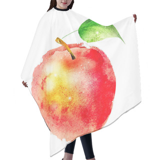 Personality  Watercolor Apple On White Hair Cutting Cape