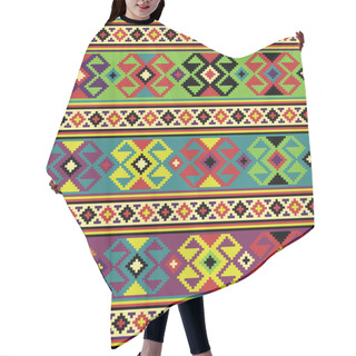 Personality  Background With Ethnic Motifs. Hair Cutting Cape