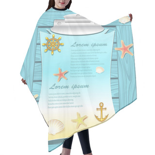 Personality  Marine Frame With Anchor Wheel Shells Starfishes Hair Cutting Cape