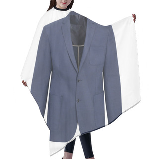 Personality  Men Midnight Blue Jacket, Suit On A White Background. Mens Jacket Isolated On White With Clipping Path. Ghost Photo Hair Cutting Cape