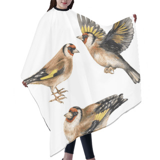 Personality  Watercolor Three Goldfinches Hair Cutting Cape