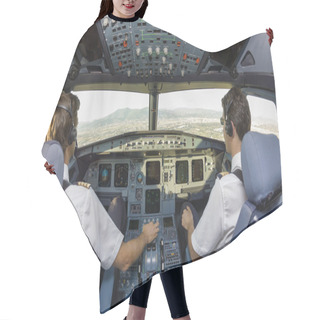 Personality  Two Pilots In Cockpit Hair Cutting Cape