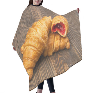 Personality  Croissants On A Wooden Table Hair Cutting Cape