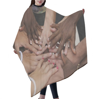 Personality  Many Hands Together: Group Of Joining Hands Hair Cutting Cape