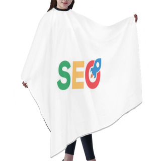 Personality  New Business Project Startup And  Rocket Concept Of SEO Search Engine Optimization Icon Logo Design Illustration Hair Cutting Cape