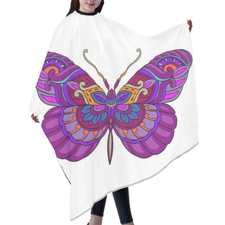 Personality  Colorful Butterfly Mandala Arts Isolated On White Background. Hair Cutting Cape