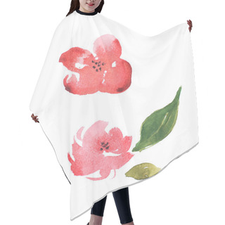 Personality  Watercolor Drawing Of Fresh Garden Flowers Hair Cutting Cape