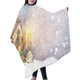 Personality  Nativity Under Snow Hair Cutting Cape