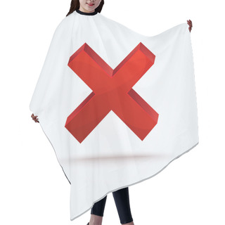 Personality  Detailed Vector Red Cross Icon With Shadow Hair Cutting Cape